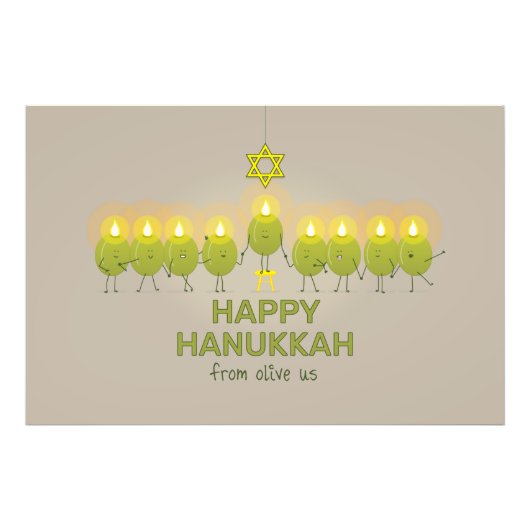 Olive Hanukkah Menorah Fotodruck (Vorne)