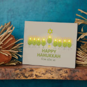 Olive Hanukkah Menorah Fotoplatte (Seite)