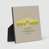Olive Hanukkah Menorah Fotoplatte (Vorderseite)