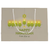 Olive Hanukkah Menorah Große Geschenktüte (Rückseite)