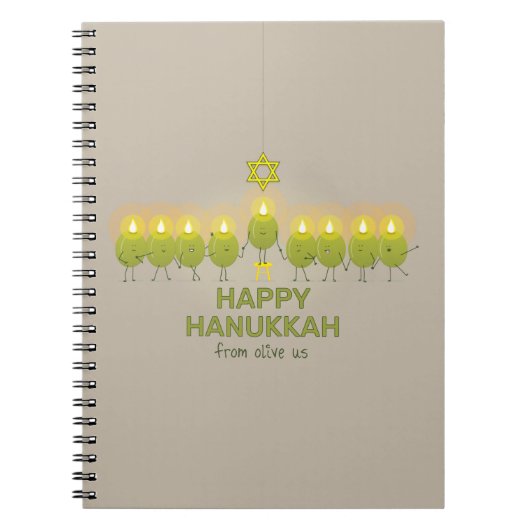 Olive Hanukkah Menorah Notizblock (Vorderseite)