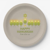Olive Hanukkah Menorah Pappteller (Vorderseite)