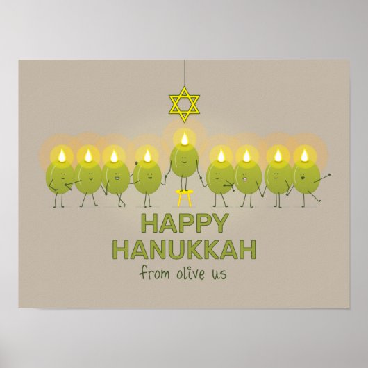 Olive Hanukkah Menorah Poster (Vorne)