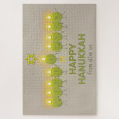 Olive Hanukkah Menorah Puzzle (Vertikal)