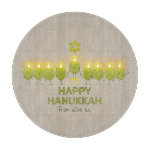 Olive Hanukkah Menorah Schneidebrett