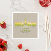 Olive Hanukkah Menorah Serviette (Beispiel)