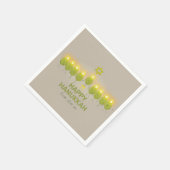 Olive Hanukkah Menorah Serviette (Ecke)