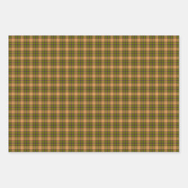 Olive Harvest Gold Plaid Tartan Retro Color Geschenkpapier Set