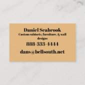 OLIVE HOLZGESCHÄFTSKARTE VISITENKARTE (Rückseite)