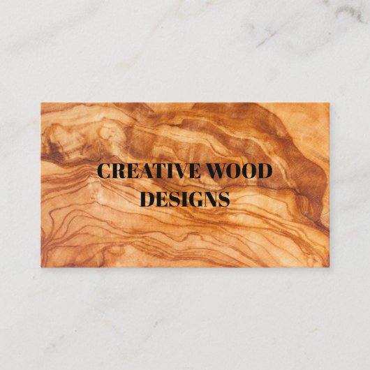 OLIVE HOLZGESCHÄFTSKARTE VISITENKARTE (Vorderseite)