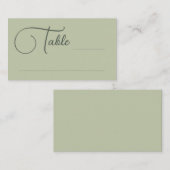 Olive Hübsche Script Table Wedding Escort Card Platzkarte (Vorne/Hinten)