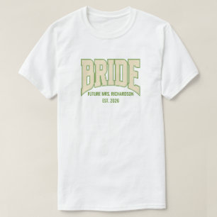 Olive + Ivory Faux Glitter BRIDE Verlobung Brautkl T-Shirt