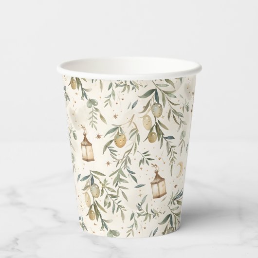 Olive & Lantern Islamic Party Cups Pappbecher (Rückseite)