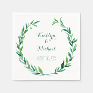 Olive Leaf Laurel Wreath Simple Modern Empfang Serviette