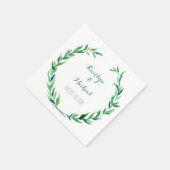 Olive Leaf Laurel Wreath Simple Modern Empfang Serviette (Ecke)