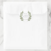 Olive Leaf Summer Wedding Runder Aufkleber (Tasche)