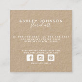 Olive Leaf Wreath White Type Kraft Quadratische Visitenkarte (Rückseite)