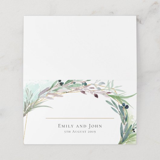 Olive-Leathan-Grenze Platzkarte (Außenseite Aufgefaltet)