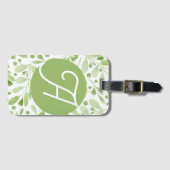 Olive Leaves and Initial Luggage Tag Gepäckanhänger (Vorderseite (Horizontal))