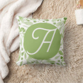 Olive Leaves and Initial Throw Pillow Kissen (Decke)