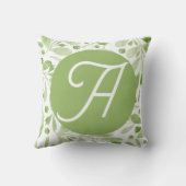 Olive Leaves and Initial Throw Pillow Kissen (Rückseite)