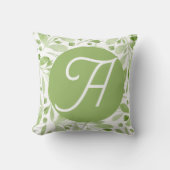 Olive Leaves and Initial Throw Pillow Kissen (Vorderseite)