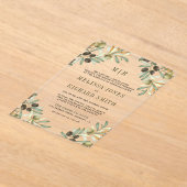 Olive Leaves Formal Wedding Acryleinladungen (Ablage )