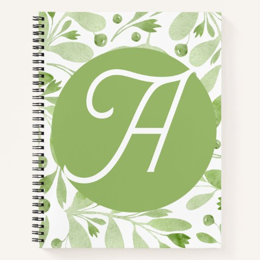 Olive Leaves Initial Journal  Notizblock (Vorderseite)