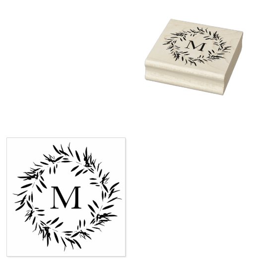 Olive Leaves Wreath Gummistempel (Stempel)