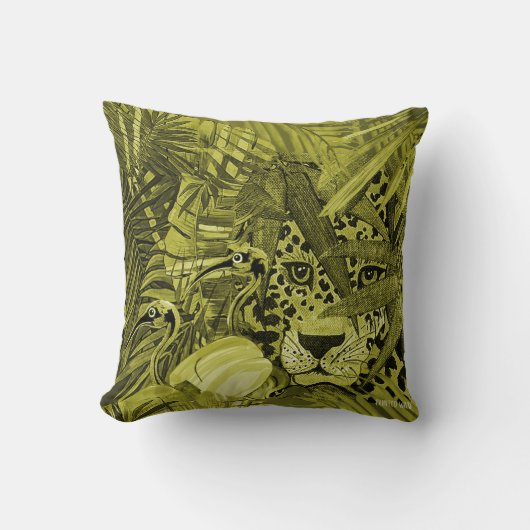 Olive Leopard Bush Cushion Kissen (Vorderseite)