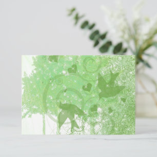 Olive Limone Waldvögel & Wirbel Hochzeitsszenario  RSVP Karte