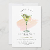Olive Martini | Fun Cocktail Party Erwachsene Gebu Einladung (Vorderseite)