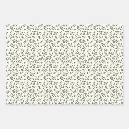 Olive 'Martini' Green Geschenkpapier Set (Vorderseite)