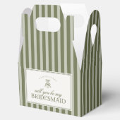 Olive Martini Green Stripe Bridesmaid Proposal Box Geschenkschachtel (Geöffnet)