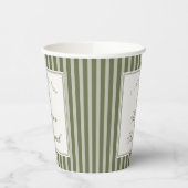 Olive Martini Old Money Striped Wedding Pappbecher (Links)
