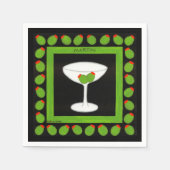 Olive Martini Retro Drink Green Black Custom Serviette (Vorderseite)