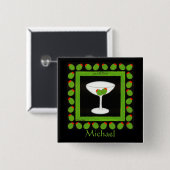 Olive Martini Retro Drink Name Abzeichen Custom Button (Vorne & Hinten)