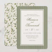 Olive Martini Striped Old Money Rehearsal Dinner Einladung (Vorne/Hinten)