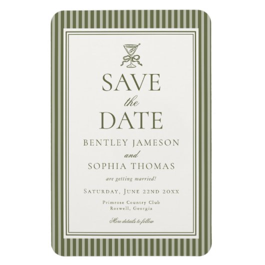 Olive Martini Tini Bit Closer Save the Date Magnet (Vertikal)