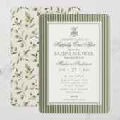 Olive Martini Tini Bit Closer Stripe Bridal Shower Einladung (Vorne/Hinten)