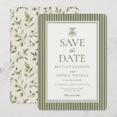 Olive Martini Tini ein bisschen näher Gestreift Te Einladung (Vorne/Hinten)