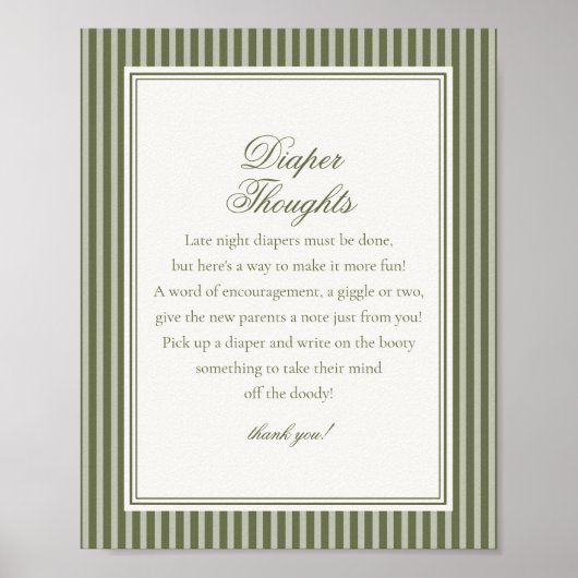 Olive Martini Tini Little One Diaper Thoughts Poster (Vorne)