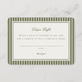Olive Martini Tini Little One Stripe Diaper Raffle Begleitkarte