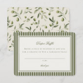 Olive Martini Tini Little One Stripe Diaper Raffle Begleitkarte (Vorne/Hinten)