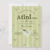 Olive Martini Tini One ist auf dem Weg Babydusche Einladung (Vorderseite)