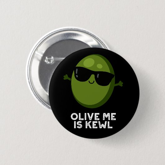 Olive Me is Kewl Cool Olive Puppe Dark BG Button (Vorne & Hinten)