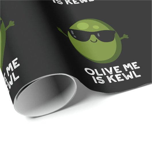 Olive Me is Kewl Cool Olive Puppe Dark BG Geschenkpapier (Rolleneckpunkt)