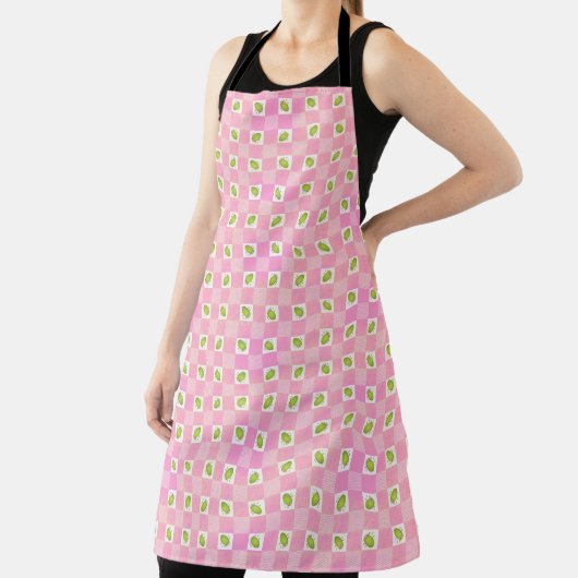 Olive Me Loves Olive You Retro Pink Pattern Apron Schürze (InSitu)
