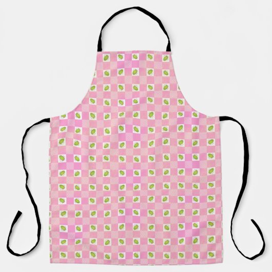 Olive Me Loves Olive You Retro Rosa Muster Schürze (Vorderseite)