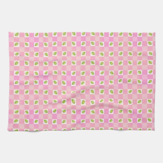 Olive Me Loves Olive You Retro Rosa Olivenmuster Geschirrtuch (Horizontal)